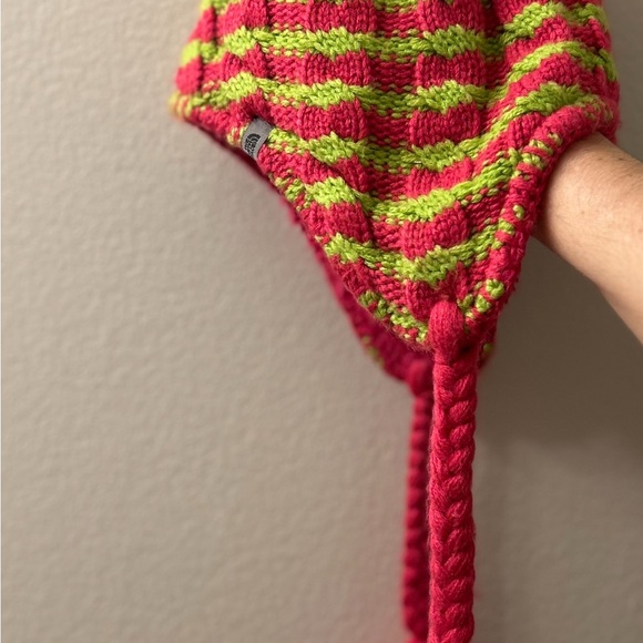 The North Face Striped Pink and Green Knit Hat - Picture 6 of 10